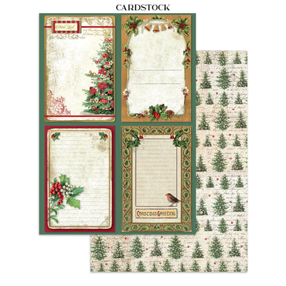 Printed Art Junk journal: stickers, cut-outs, backgrounds for Art and Craft - Classic Christmas