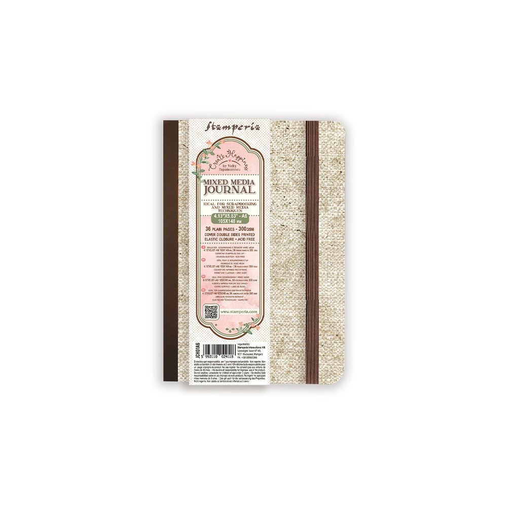 Create Happiness Paper Mixed Media Journal A6