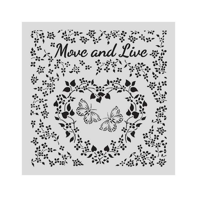 Cut laser stencil for Art and Craft cm 18X18 - Sunflower Art Move and live heart