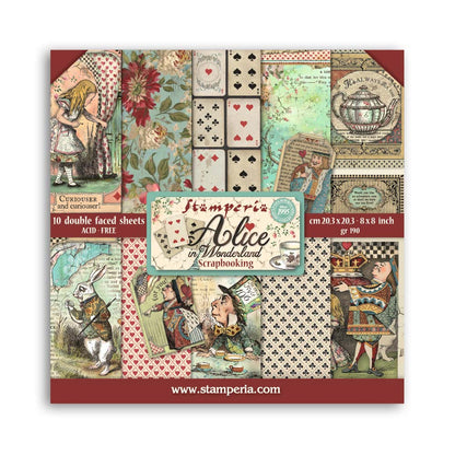 8”x8” (20.3x20.3 cm) Paper Pad 10 double sided printed sheets - Alice